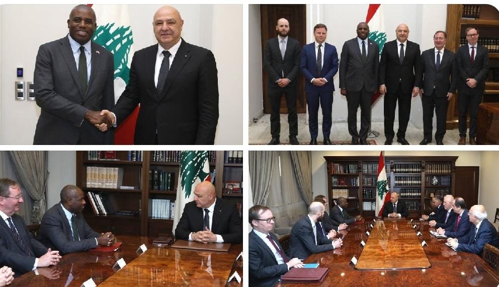 الرئيس عون استقبل وزير الخارجية البريطاني ديفيد لامي